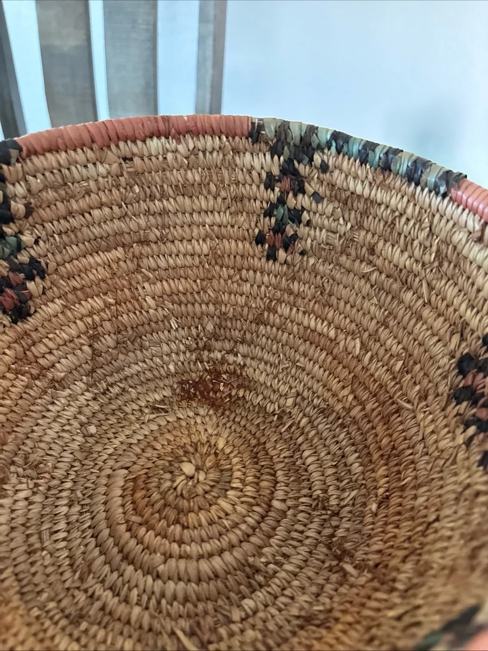 Antique  Deep Woven Grass Basket Handmade Hausa basket from northern Nigeria